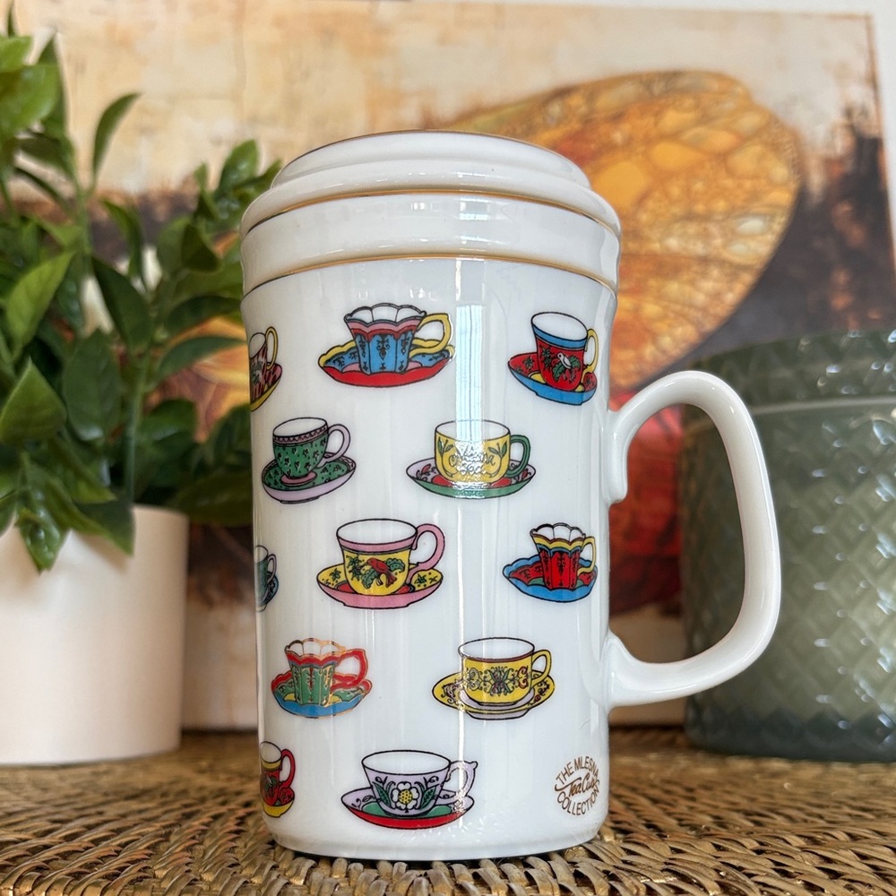 🆕MlesnA Porcelain Mug With Infuser And Lid